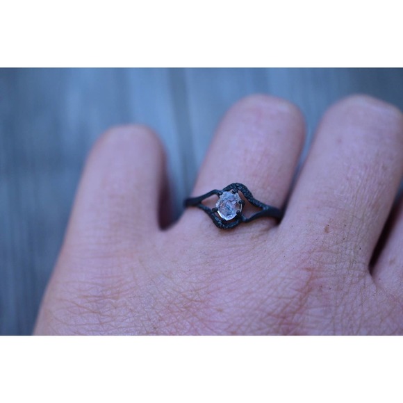 Alternative diamond engagement ring,  raw stone rings, unique engagement… - Picture 1 of 6